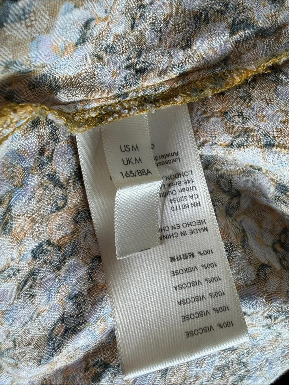 Free People Debbie-Jean Shirtdress Floral Maxi Dress Mustard Yellow Pockets M - Picture 14 of 16
